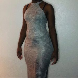 Medium gray long dress